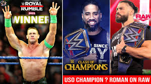 Thirty male and female superstars will fight for the opportunity at royal rumble match. John Cena Royal Rumble 2021 Winner Jey Uso Winning Universal Title Roman Reigns On Raw Youtube