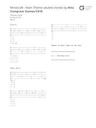 G come on grab, your friends and. Minecraft Main Theme Ukulele Chords