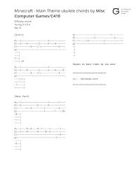 F g go to very distant lands. Minecraft Main Theme Ukulele Chords