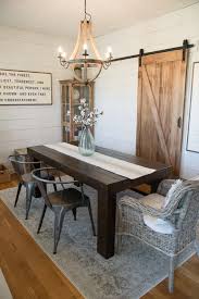 Diy Farmhouse Dining Room See How We Added Shiplap Walls A Barn Door And New Lighting T Farmhouse Style Dining Room Dining Room Remodel Farmhouse Dining Room
