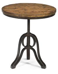 Cranfill Industrial Style Round End Table With Adjustable Height By Magnussen Home Round Accent Table Accent Table End Tables