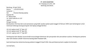 Berikut adalah contoh surat pengiriman barang yang telah di order berdasarkan surat pesanan saudara bahwa pembayaran dilakukan secara tunai setelah barang diterima, maka bersama ini juga kami melampirkan faktur sebagaimana terlampir. 15 Contoh Surat Niaga Perkenalan Penawaran Permintaan Dan Lainnya
