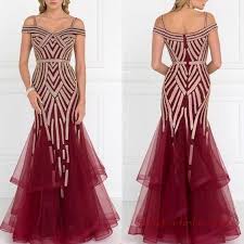 2019 Abiye Elbise Modelleri Bordo Uzun Askili Dusuk Kol Tullu Etek Islemeli Elbise Modelleri Elbise The Dress