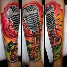 The most common microphone tattoo material is metal. 90 Microphone Tattoo Designs For Men Manly Vocal Ink