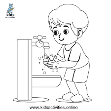 Stop germs and wash your hands!. Free Wash Your Hands Coloring Pages Kids Activities