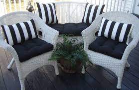 ( 4.4) out of 5 stars. Wicker Outdoor Cushions Black Solid And Black White Stripe Pillows 7 Pc Set 139 White Patio Furniture White Wicker Patio Furniture Black And White Cushions