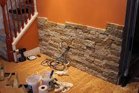 Its neutral color and cool, smooth finish provide subtle elegance for your home. Accent Walls Made Of Cheap Materials Stone Accent Wall Made With A Product Called Airstone Not Too Cheap Stone Accent Walls Home Home Remodeling