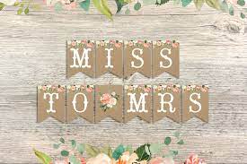 Bridal Shower Banner Miss To Mrs Banner Floral Bridal Shower Bridal Shower Banners Miss To Mrs Floral Banner Bridal Shower Banner Printable Bridal Shower Banner Diy Bridal Shower Banner Bridal Shower