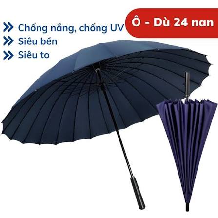 Ô Dù Che Nắng 24 Nan Bản To Đại Xương Cứng Cáp Đi Mưa Chống Lật