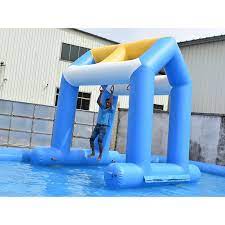 When the music stops, the player holding the ball is out. Lake Inflatable Water Park Games For Adults Medium Inflatable Aqua Park
