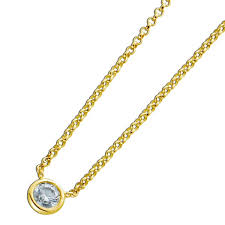 Diamant Halskette Solitar Collier Gelb Gold 750 Brillant 0 15ct W P1 P2 Zargengefasst Damen Ch Abramowicz