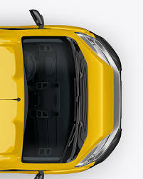 Easily place your van branding design on the smart available format: Panel Van Mockup Top View In Vehicle Mockups On Yellow Images Object Mockups