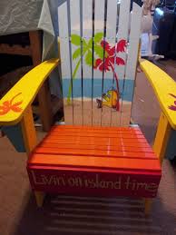Hand Painted Its 5 O Clock Somewhere Adirondack Chair Perfect For Any Patio Or Deck Chair Adirondack Chairs Painted Painted Chairs Art Chair