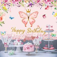 Butterfly birthday party decorations supplies butterfly backdrop for girls butterfly birthday backdrop banner watercolor baby banner spring themed party photography background, 70.8 x 43.3 inches 5.0 out of 5 stars 3 Buy Butterfly Birthday Party Decorations Set Happy Birthday Butterfly Party Backdrop Banner Glitter Double Layer Butterflies Birthday Cake Topper 3d Hollow Butterflies Decor For Girls Party Supplies Online In Italy B094d3bbyd