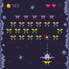 Toma el control de la nave espacial solitaria y protege a la tierra. Juego De Arcade Espacial Retro Nave Espacial De Invasores Monstruo Invasor De Pixeles Y Videojuegos Retro Conjunto De Ilustracion De Objetos Aislados De Arte De Pixeles Vector Premium