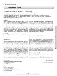 Pdf Molecular Basis Of Protein S Deficiency