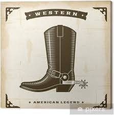 Find thousands of prints from modern artwork or vintage designs or make your own poster using our free design tool. Vintage Western Cowboy Boot Canvas Print Pixers We Live To Change