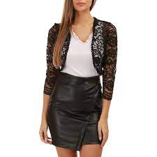 Boléro femme ouvert sur le devant. Bolero Noir En Dentelle Fleurie Transparente Femme Pas Cher