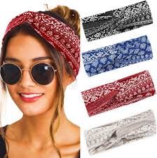 Amazon.com: Urieo Bandanas bohemias para mujer, con estampado de cachemira,  banda ancha para el cabello, diadema anudada, banda ancha para el cabello,  yoga, diario (paquete de 4) (G) : Belleza y Cuidado