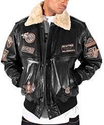 Mens Pilot Star Black Leather Bomber Military Aviator Jacket Pilotfashion Black Leather Bomber Jacket Bomber Jacket Vintage Aviator Jacket Mens