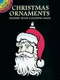 Kids can color the ornament, holly, wreath, stocking, candle, candy canes, present, bells, christmas tree. Christmas Ornaments Stained Glass Coloring Book Marty Noble 9780486402468