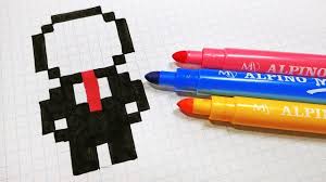 Gráficos de red portátiles de arte de píxeles kawaii, pintores de píxeles de kawaii, texto, monería png. Halloween Pixel Art How To Draw Slenderman Pixelart Youtube