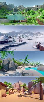 Lowpoly Style Ultra Pack 3d Landscapes Unity Asset Store Game Art Environment Low Poly Art Low Poly Models