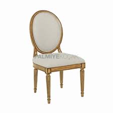 Tornali Ayakli Varak Boyali Klasik Ahsap Sandalye Klasik Sandalye Damask