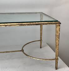 Gold coffee table, portuguese 21st century contemporary with marble top. Coffee Table In Gilded Wrought Iron Ref 83498