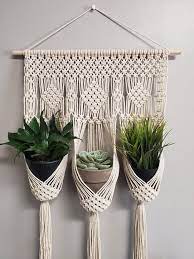 Diamond Triple Plant Hanger Small Macrame Wall Hanging Plant Holder Home Decor Diy Macrame Plant Hanger Small Macrame Wall Hanging Macrame Plant Hanger Patterns