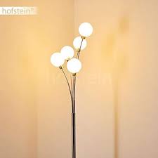 stehlampe bernado stufenlos dimmbar stehleuchte in stahl geburstet 5 flammig m echtglas kugeln 5 x g9 max 28 watt moderne boge bogenlampe stehlampe lampe