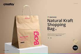 Download Natural Kraft Shopping Bag 2 Mockup Graphic Design Tips Paper Bag Design Personalized Prints
