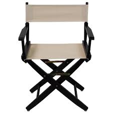 American Trails 18 In Extra Wide Black Wood Frame Natural Canvas Seat Folding Directors Chair Black Frame Natural Canva Directors Chair Wood Frame Black Wood