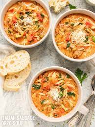 Italian Sausage Orzo Soup Recipe Winter Soup Recipe Orzo Soup Mild Italian Sausage