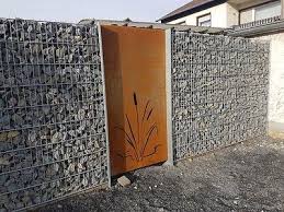 Gabione Steinkorb Sichtschutz Steinzaun Gabionenzaun Zaun 5m 1630mm Anthrazit Steinzaun Steinkorbe Gabionen