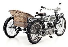 Antique 1911 Singer Motorcycle Mounted With Unusual Wicker Sidecar Motorcycle Sidecar Antique Motorcycles