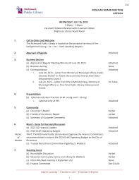 REGULAR BOARD MEETING AGENDA 2.0