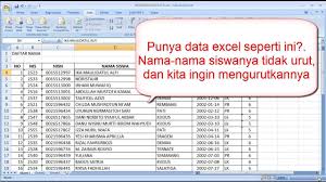 Cara Mengurutkan Data Di Excel Tutorial Excel Youtube