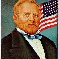 1967 Morris Katz President Ulysses S Grant Oil Painting Portrait Chrome PC  A297