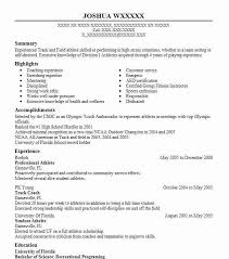 professional athlete resume example