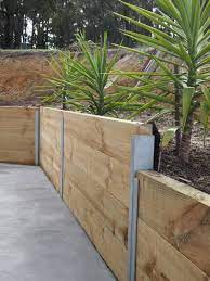 Retaining Wall Timber Google Search Backyard Retaining Walls Landscaping Retaining Walls Diy Retaining Wall