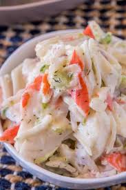 I tried really hard to copy the mock crab salad recipe and i think i nailed it on the first try. Crab Salad Seafood Salad Dinner Then Dessert