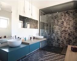 Natucer Bathroom Encimeras Grises Muebles Azul Pavimento Ceramico