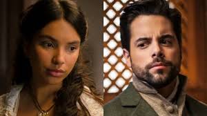 Foto: Tomás (Raphael Montagner) e Violeta (Débora Gomez) recebem a benção  de Quintiliano (Luiz Guilherme) para se casarem, no capítulo que vai ao ar  na sexta-feira, dia 24 de novembro de 2016,