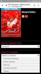 Tgv cinemas is headquartered at maxis tower, kuala lumpur. Mithun K Raman On Twitter Tgv Cinemas Mbo Cinemas Have Opened Bookings One Week In Advance For A Tamil Movie In Malaysia Mersal By Tsr Films Https T Co E7pnrbemhr