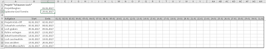Öffnen sie word und klicken sie an die stelle im dokument, an der sie den zeitstrahl einfügen. Ein Kleiner Projektplan Mit Gantt Diagramm Der Tabellenexperte