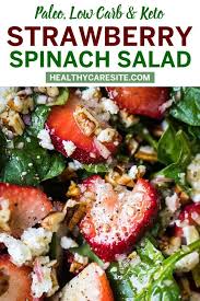 Paleo Low Carb Keto Strawberry Spinach Salad Recipe In 2020 Spinach Strawberry Salad Spinach Salad Strawberry Spinach
