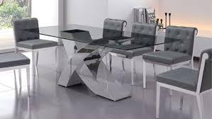 The Vinn Dining Table Is The Epitome Of Modern Design With Its Sleek Clear Glass Top And Outdoor Dining Furniture Dining Furniture Makeover Grey Dining Tables