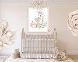 Ethereal Llama Baby Girl Nursery Wall Art Print Boho Alpaca Floral Kids Bedroom Room Printable Decor Baby Girl Nursery Wall Art Girl Nursery Wall Nursery Wall Decor Girl