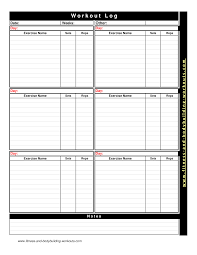 Blank Workout Chart Templates At Allbusinesstemplates Com